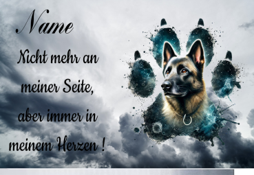 Personalisiertes Hunde-Gedenkschild/ Malinois